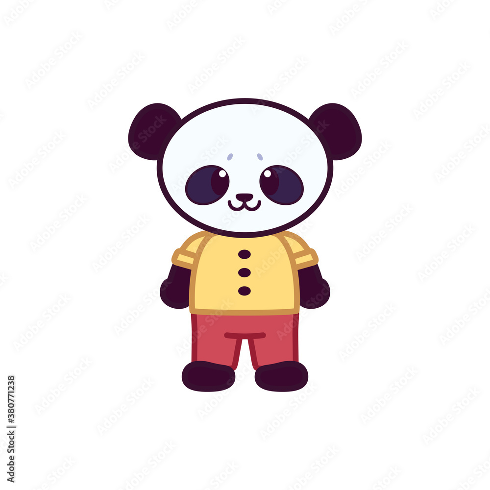 Isolated panda animal cute wild icon- Vector