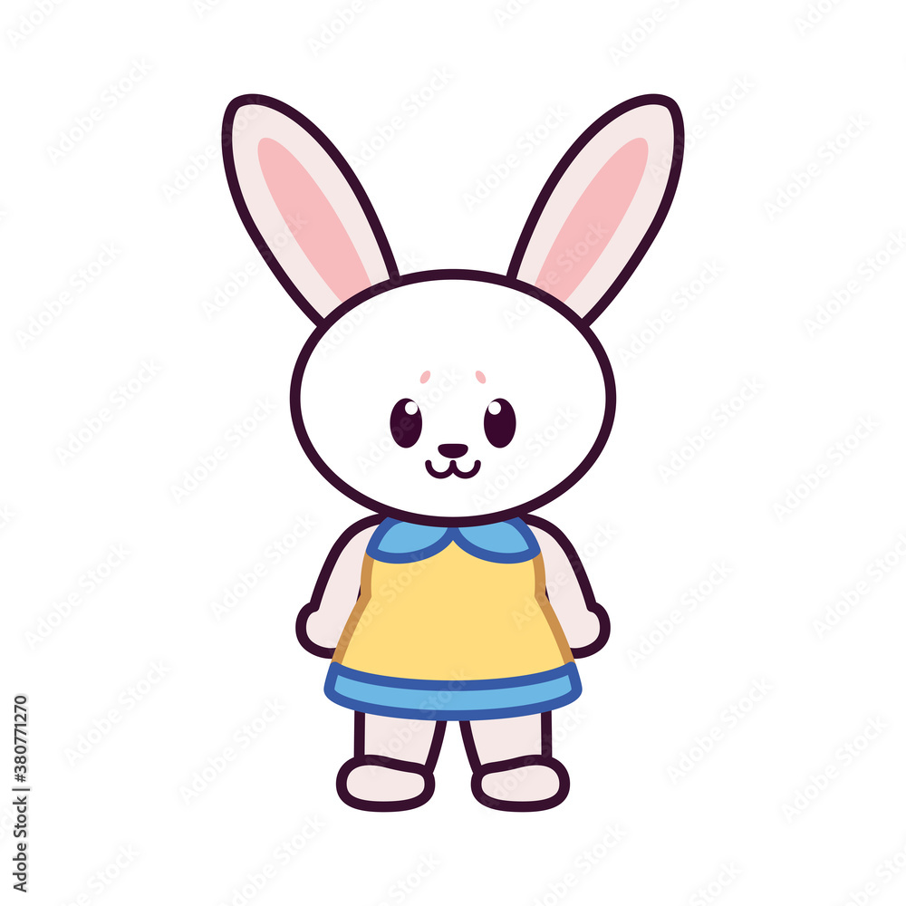 Isolated rabbit animal cute wild icon- Vector Isolated rabbit animal cute wild icon- Vector