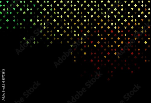 Dark Green, Red vector texture with playing cards.