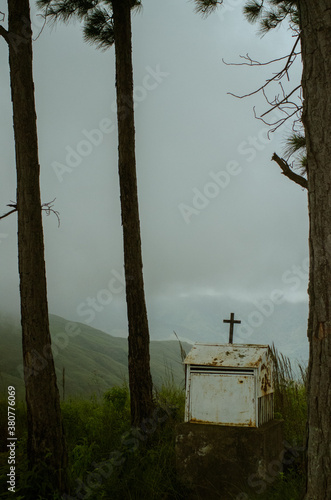 Christian grave with cross. Resting Place photo