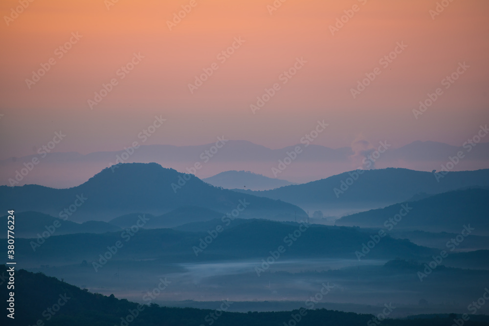 A view in morning from Kohong Mountain, Thailand A view in morning from Kohong Mountain, Thailand