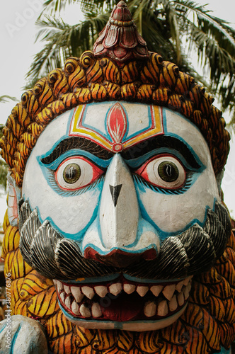 Native India style warrior guardian statue, Puri photo