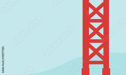 Detalle de puente rojo, abstracción de San Francisco