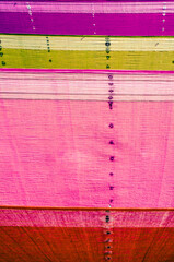 colorful saris drying