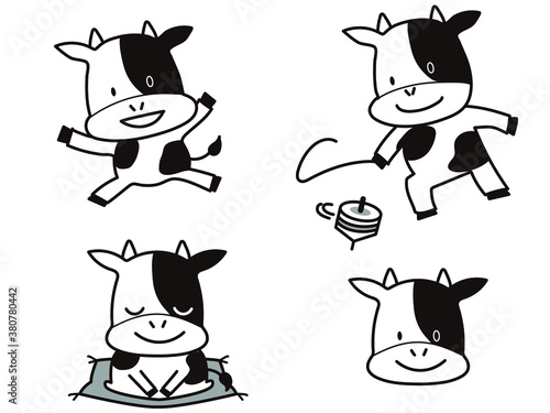 牛のイラスト　年賀状素材