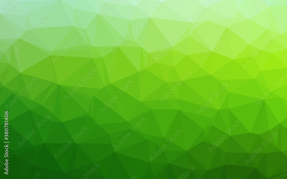 Light Green vector shining triangular background. Glitter abstract illustration with an elegant design. Elegant pattern for a brand book.