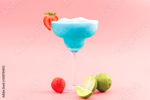 Photography Mixed cocktails, party punch smoothies and frozen summer drinks concept with blu