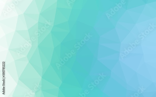 Light Blue, Green vector blurry triangle template. Creative illustration in halftone style with gradient. Polygonal design for your web site.