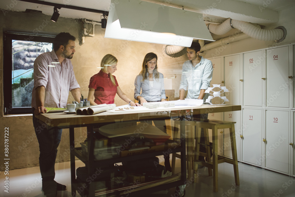 Group of business people working on a project Group of business people working on a project