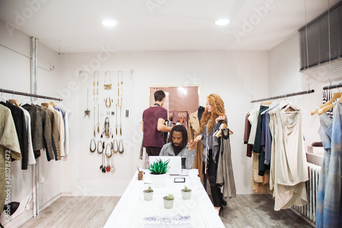 Fashion designer team working together