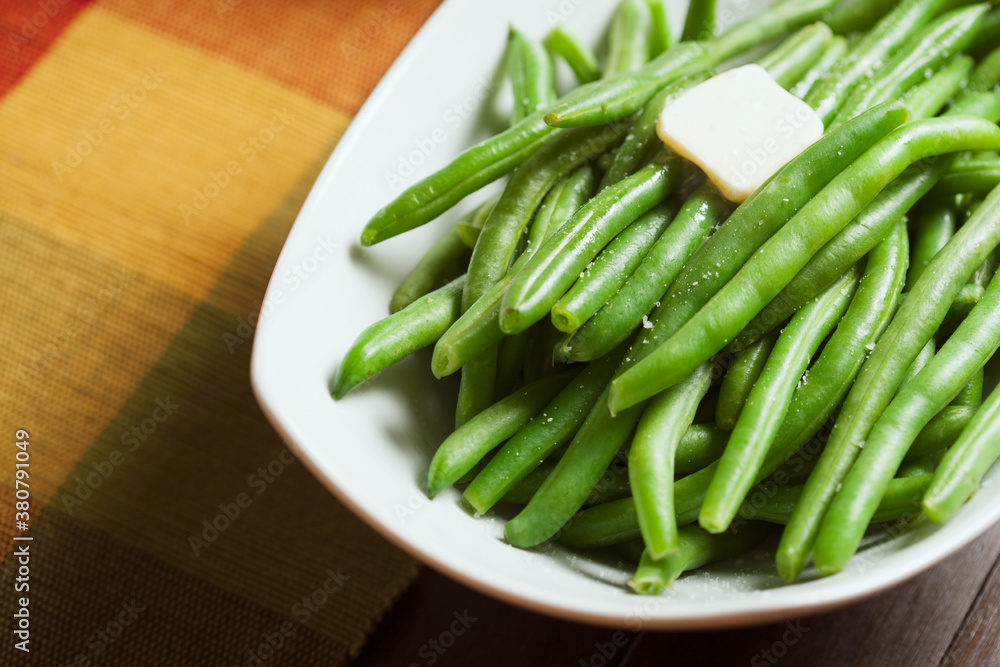 Thanksgiving: Close Up Of Simple And Healthy Steamed Green Beans Thanksgiving: Close Up Of Simple And Healthy Steamed Green Beans