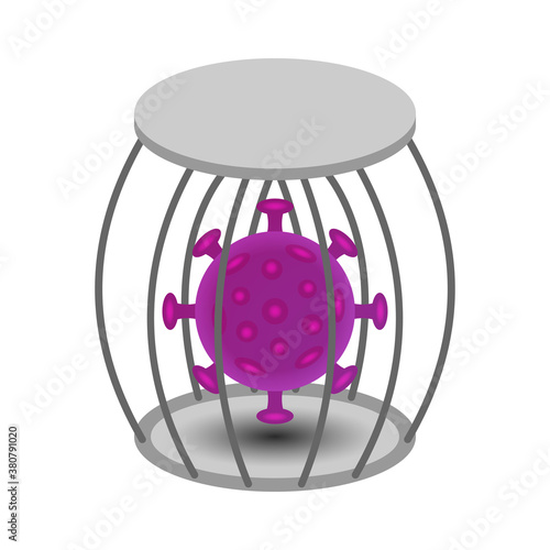 Corona virus who are in prison isolation. covid-19 quarantine. Vector illustration.