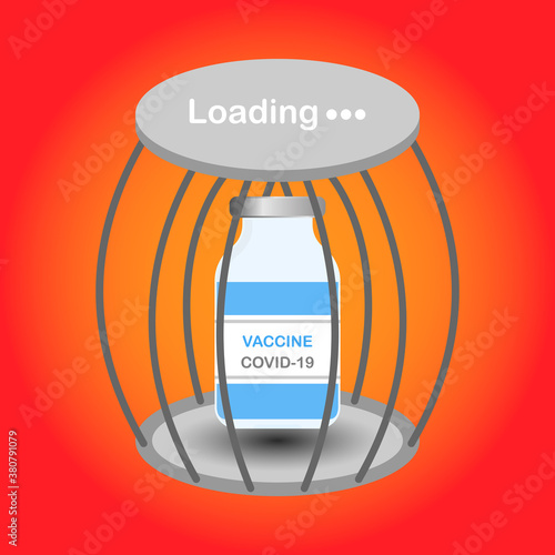 Vector illustration coronavirus vaccine in progress recovery for fight with corona virus outbreak.