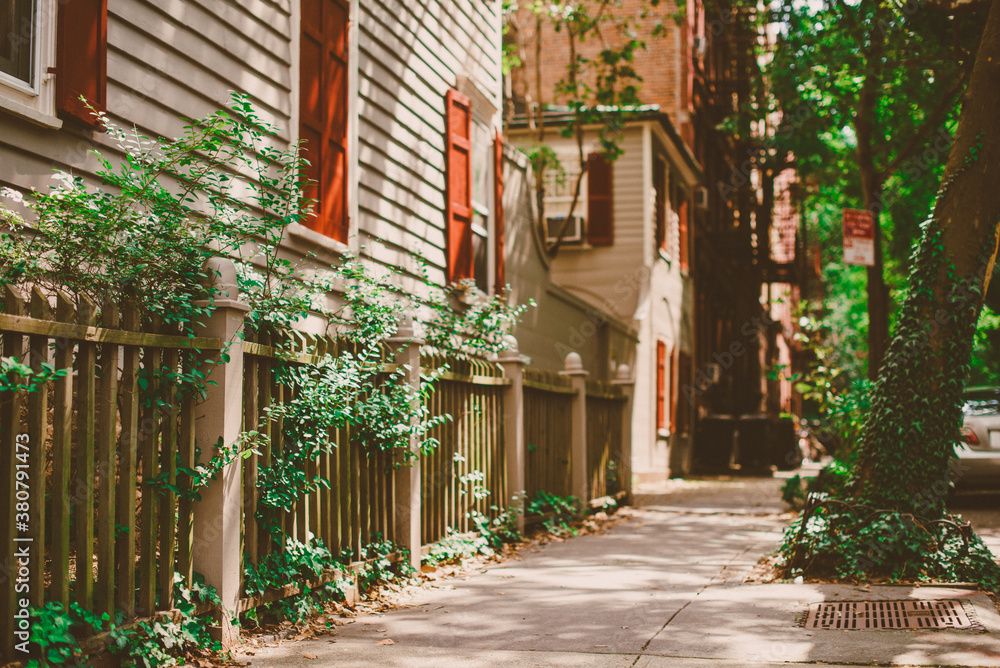 Pretty neighborhood sidewalk Pretty neighborhood sidewalk