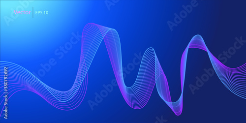 Beautiful wave line art. Modern colorful background.