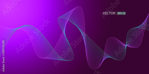 Beautiful wave line art. Modern colorful background.