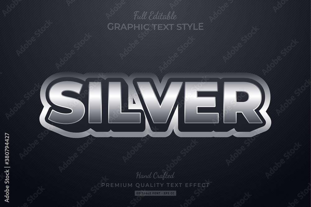 Silver Elegant Editable Text Style Effect Premium