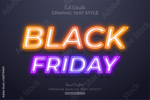 Neon Black Friday Editable Text Style Effect Premium