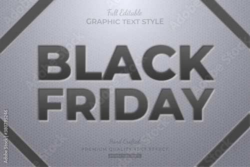 Black Friday Black Embossed Editable Text Style Effect Premium