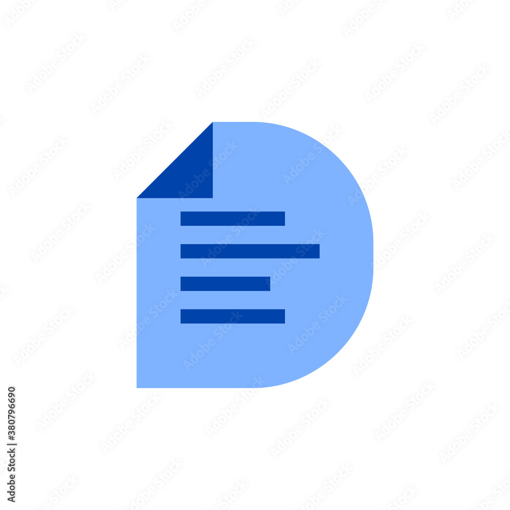 letter D forming a paper note logo letter D forming a paper note logo