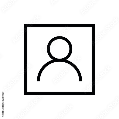 Vector icon of profile photo sign. People symbol.