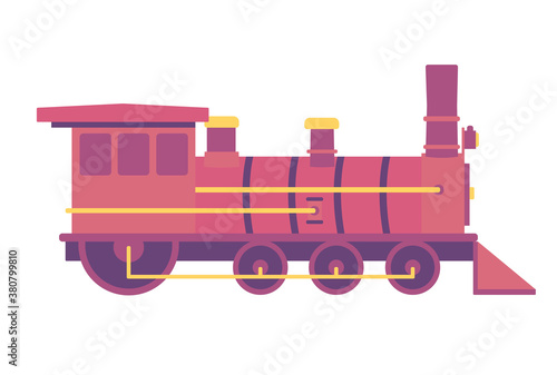 Tren antiguo ilustración flat sobre fondo blanco
