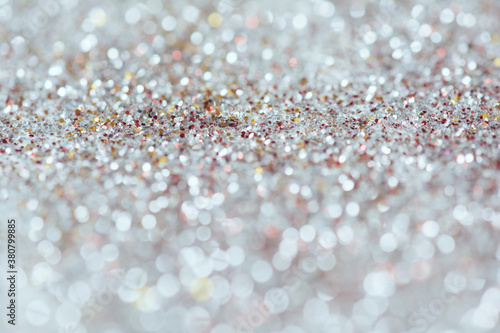 Silver glitter with shallow depth of field photo