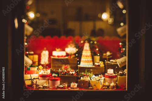 Xmas still life through shop window photo