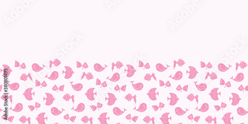 Vector aqua pastel horizontal border seamless pattern background