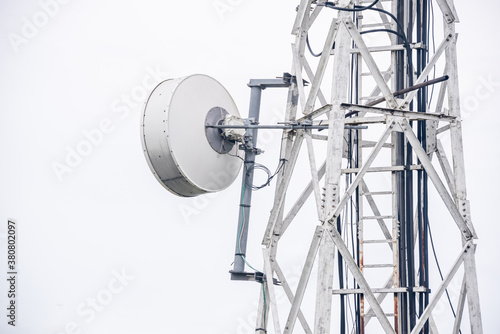 Telecommunication tower with antennas