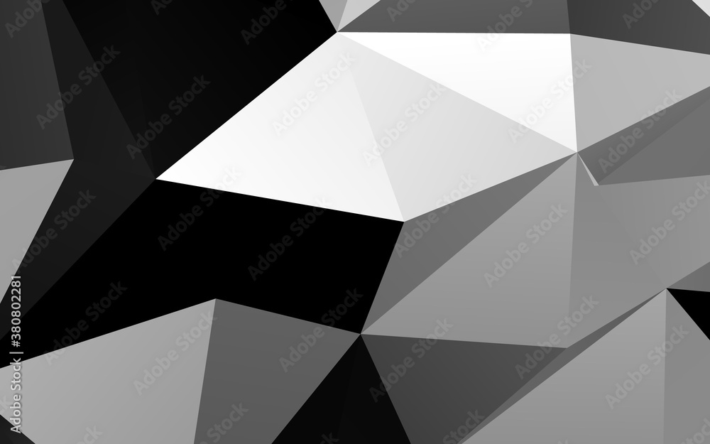 Light Silver, Gray vector polygon abstract background. Modern geometrical abstract illustration with gradient. Triangular pattern for your business design.