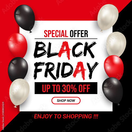 black friday banner sale template vector illustration