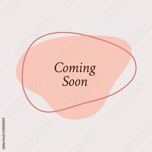 Coming Soon social media caption poster vector template with minimal geometric shape abstract design