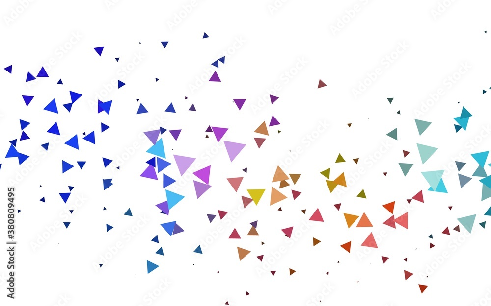 Light Multicolor, Rainbow vector template with crystals, triangles. Illustration with set of colorful triangles. Pattern for busines ad, booklets, leaflets