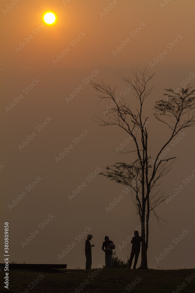 silhouette of a couple on a sunset