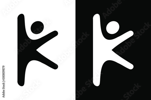 Letter K people design concept. Very suitable in various business purposes, also for icon, symbol and many more.