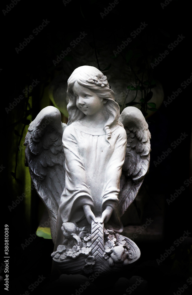 cement figure of baby cupid angle in Roman style cement figure of baby cupid angle in Roman style