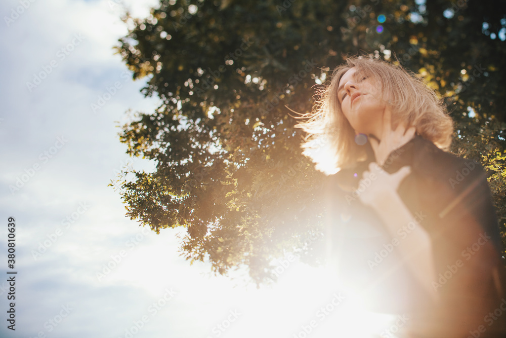 Portrait of blonde girl in the sun Portrait of blonde girl in the sun