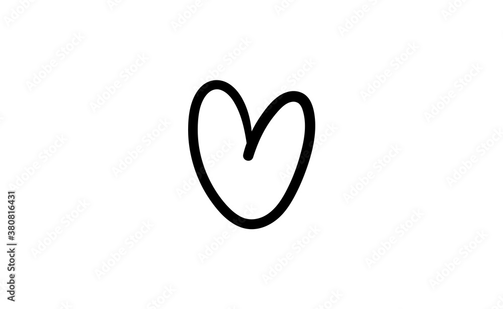 Sign of a heart. Love symbol doodle. Hand drawn vector illustration. Sign of a heart. Love symbol doodle. Hand drawn vector illustration.
