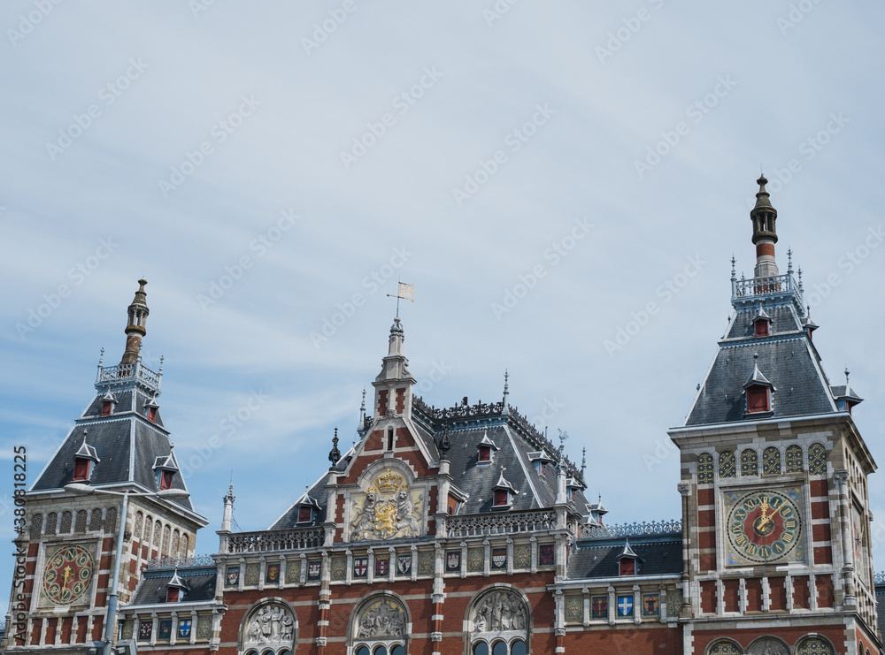 Central train station in city of Amsterdam Central train station in city of Amsterdam