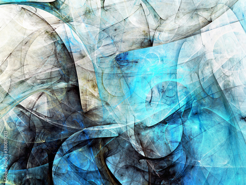 Wallpaper Mural blue abstract fractal background 3d rendering illustration Torontodigital.ca