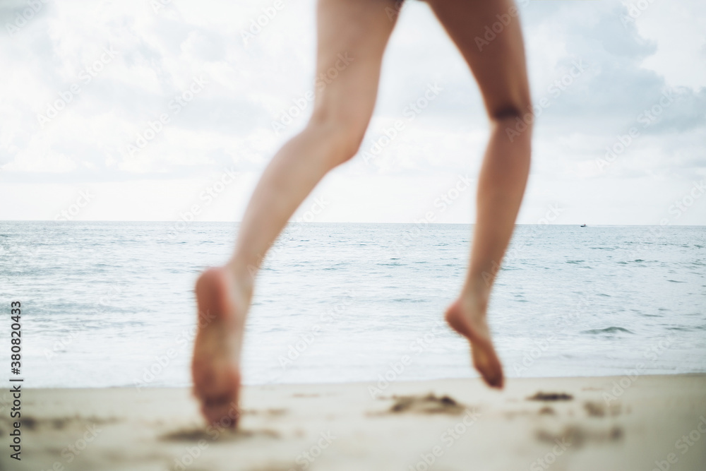 Man running into the sea Man running into the sea