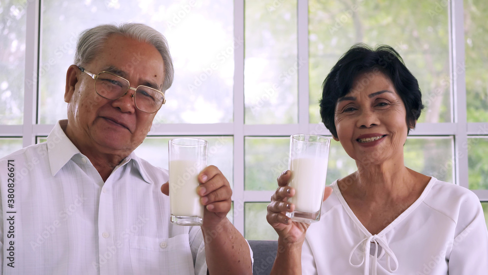 Asian elderly couple spending time together at home. Asian elderly couple spending time together at home.
