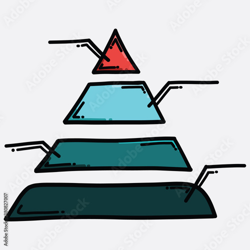 triangle graph color vector icon. Drawing sketch illustration hand drawn line eps10