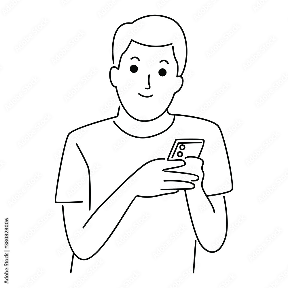 Man holding cellphone, using mobile application to chat or sending message Man holding cellphone, using mobile application to chat or sending message