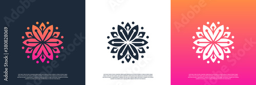 Abstract flower logo design template