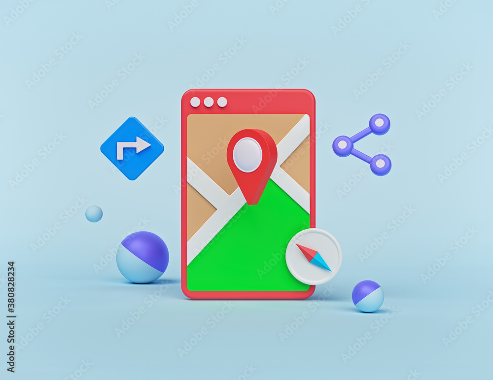 Fotografie GPS, Destination, Traveling, map navigation, location, Direction and pointer marker icon