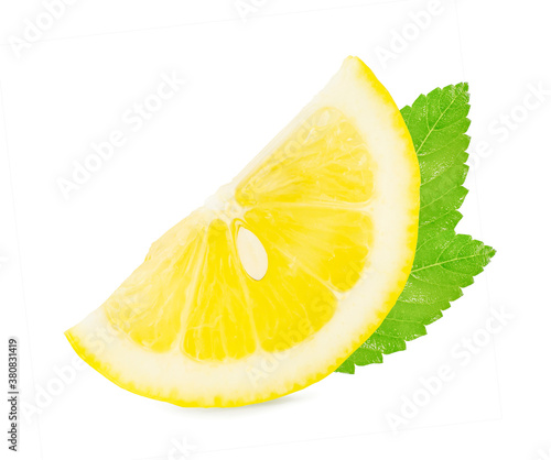 Lemon slice an isolated on white background