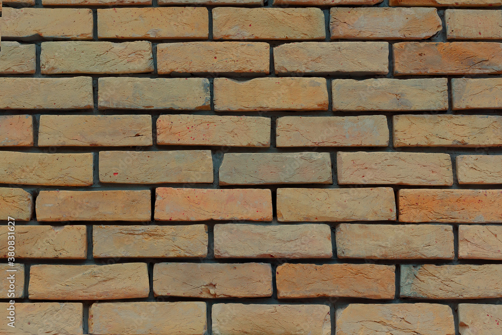 Obraz premium Old whitewashed brick wall.