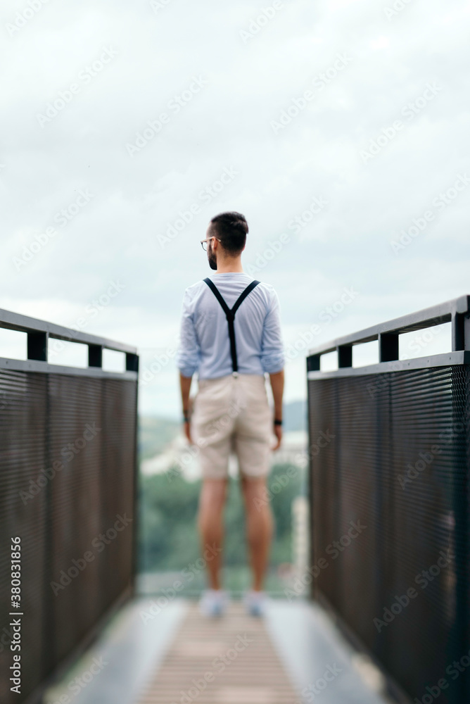 Young man enjoying the view